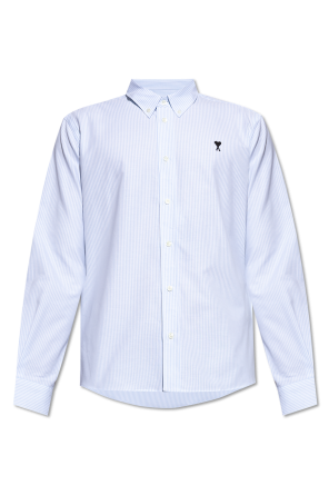 【送料&関税込】Ami Alexandre Mattiussi Chalk Crepe Shirt Dr White Cotton shirt with logo Ami Alexandre Mattiussi